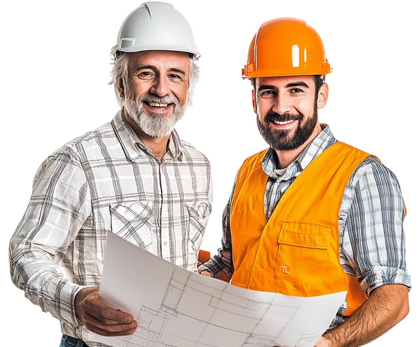 Снимка на строител и архитект